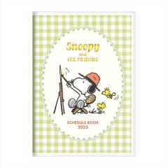 Japan Peanuts B6 Planner Monthly Schedule Book - 2025 / Snoopy Gingham