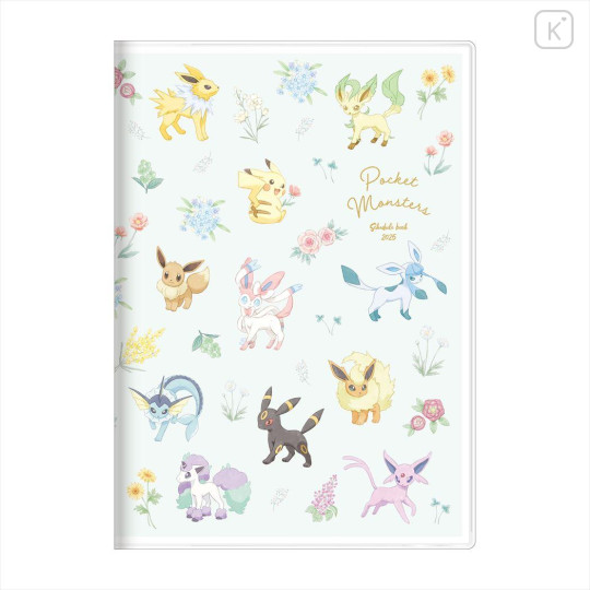 Japan Pokemon B6 Planner Monthly Schedule Book - 2025 / Eevee Evolution Blue - 1