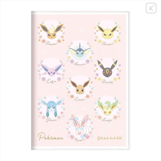 Japan Pokemon B6 Planner Monthly Schedule Book - 2025 / Eevee Evolution Pink - 1