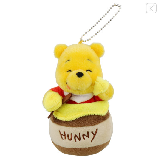 Japan Tokyo Disney Resort Plush Keychain & Badge - Pooh & Hunny - 1