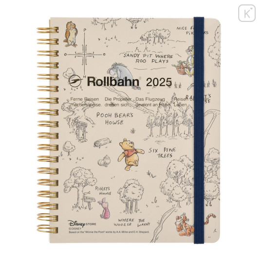 Japan Disney Store Rollbahn Planner Schedule Book - Pooh & Friends : 2025 - 1