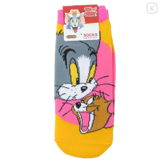 Japan Tom and Jerry Socks - Neon Pink & Orange - 1