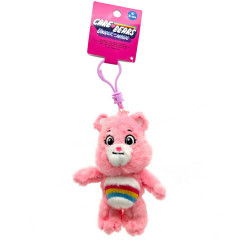 Japan Care Bears Fluffy Plush Keychain - Cheer Bear