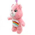 Japan Care Bears Fluffy Plush Keychain - Cheer Bear - 2