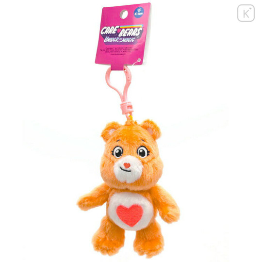 Japan Care Bears Fluffy Plush Keychain - Tender Heart Bear - 1