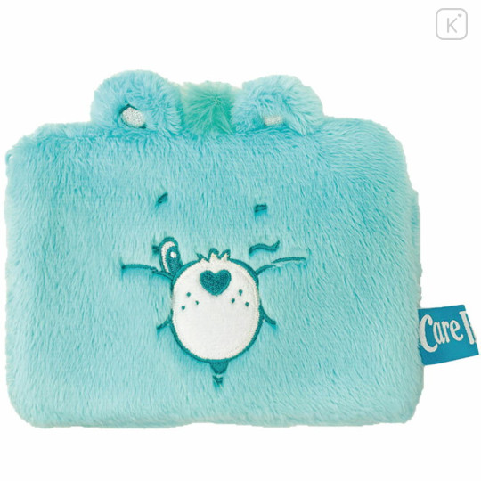 Japan Care Bears Fluffy Flat Pouch & Tissue Case - Wish Bear - 1