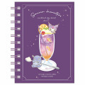 Japan Sanrio A6 Ring Notebook - Kuromi / Sky Drink - 1