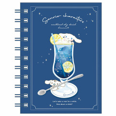 Japan Sanrio A6 Ring Notebook - Cinnamoroll / Sky Drink