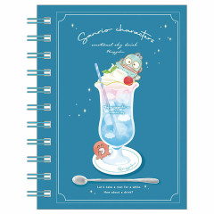 Japan Sanrio A6 Ring Notebook - Hangyodon / Sky Drink