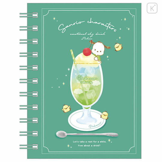 Japan Sanrio A6 Ring Notebook - Pochacco / Sky Drink - 1