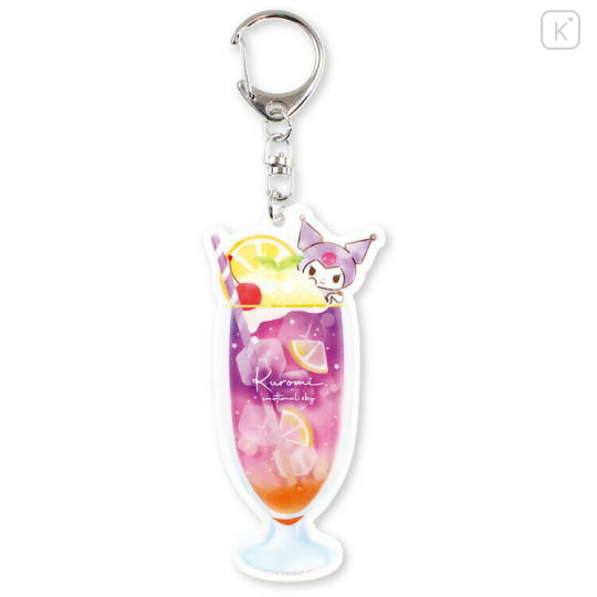 Japan Sanrio Acrylic Keychain - Kuromi / Sky Drink - 1