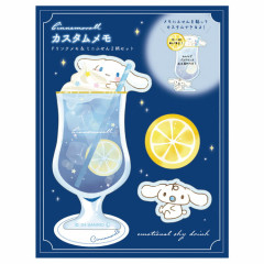 Japan Sanrio Die-cut Memo Pad & Sticky Notes - Cinnamoroll / Sky Drink