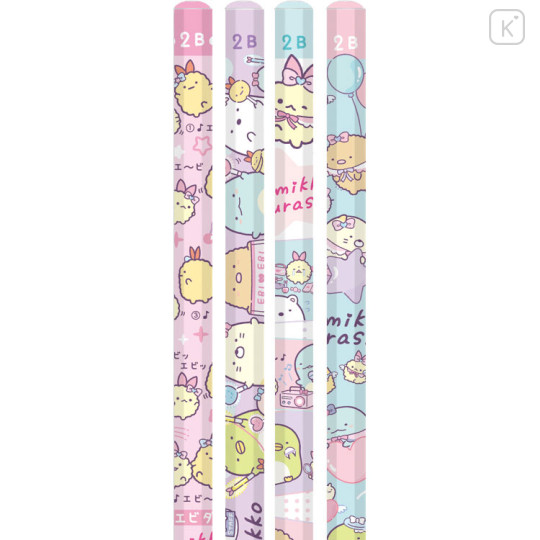 Japan San-X 2B Pencil 4pcs - Sumikko Gurashi / Angelic Idol - 2