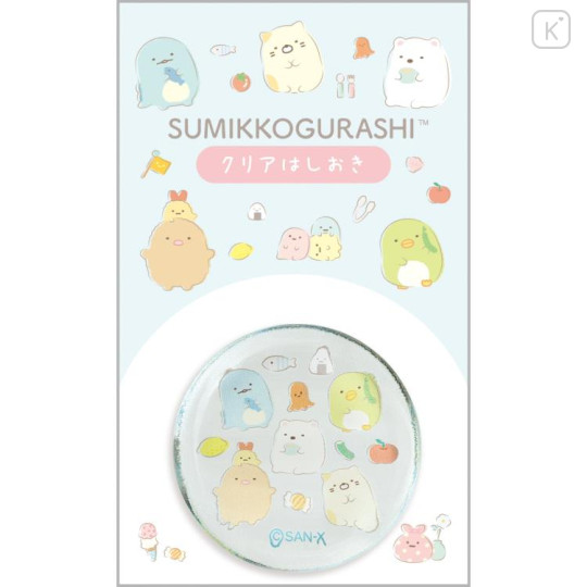 Japan San-X Glass Round Chopstick Rest - Sumikko Gurashi / Food - 1