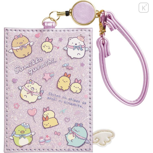 Japan San-X Pass Case with Reel - Sumikko Gurashi / Angelic Idol - 1