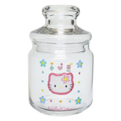 Japan Sanrio Jar Glass Storage Container - Hello Kitty / Y2k Houndstooth