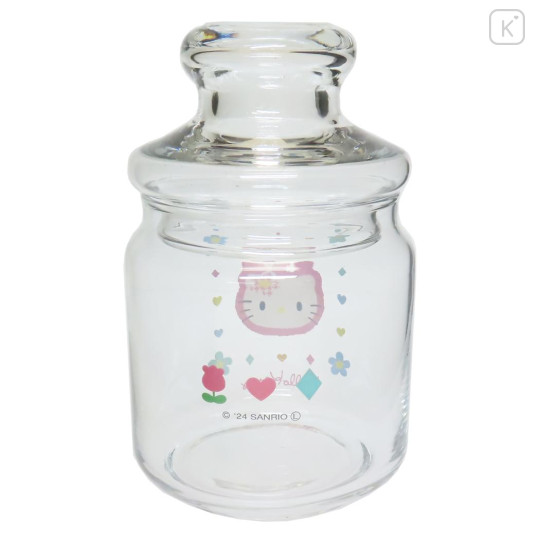 Japan Sanrio Jar Glass Storage Container - Hello Kitty / Y2k Houndstooth - 2