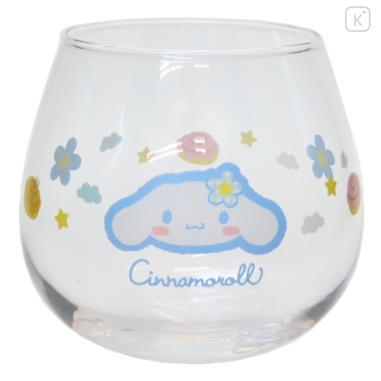 Japan Sanrio Swaying Glass Tumbler - Cinnamoroll / Y2k Houndstooth - 1