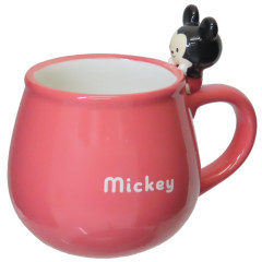 Japan Disney Ceramic Mug with Nokkari Figure - Mickey Mouse / Yululun