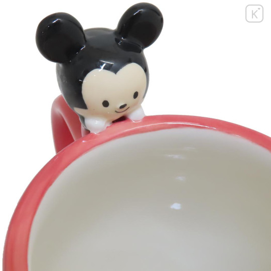 Japan Disney Ceramic Mug with Nokkari Figure - Mickey Mouse / Yululun - 3