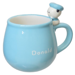 Japan Disney Ceramic Mug with Nokkari Figure - Donald Duck / Yululun