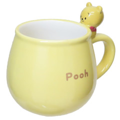 Japan Disney Ceramic Mug with Nokkari Figure - Pooh / Yululun