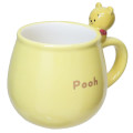 Japan Disney Ceramic Mug with Nokkari Figure - Pooh / Yululun - 1