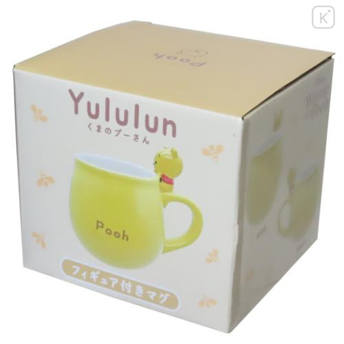 Japan Disney Ceramic Mug with Nokkari Figure - Pooh / Yululun - 4