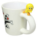 Japan Looney Tunes Ceramic Mug with Nokkari Figure - Tweety & Sylvester - 2