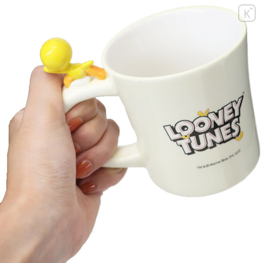 Japan Looney Tunes Ceramic Mug with Nokkari Figure - Tweety & Sylvester - 3