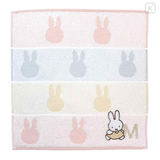 Japan Miffy Jacquard Towel Handkerchief - Alphabet M / Silhouette - 1