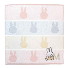 Japan Miffy Jacquard Towel Handkerchief - Alphabet M / Silhouette