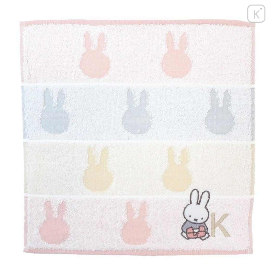 Japan Miffy Jacquard Towel Handkerchief - Alphabet K / Silhouette - 1