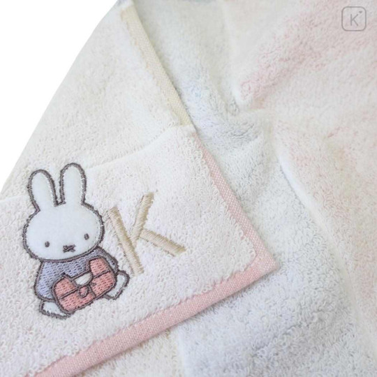 Japan Miffy Jacquard Towel Handkerchief - Alphabet K / Silhouette - 2