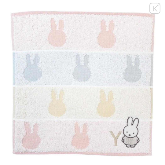 Japan Miffy Jacquard Towel Handkerchief - Alphabet Y / Silhouette - 1