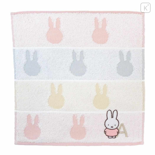 Japan Miffy Jacquard Towel Handkerchief - Alphabet A / Silhouette - 1