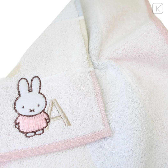 Japan Miffy Jacquard Towel Handkerchief - Alphabet A / Silhouette - 2