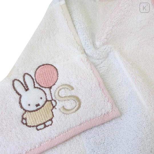 Japan Miffy Jacquard Towel Handkerchief - Alphabet S / Silhouette - 2