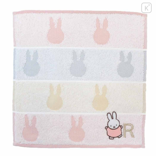 Japan Miffy Jacquard Towel Handkerchief - Alphabet R / Silhouette - 1