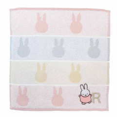 Japan Miffy Jacquard Towel Handkerchief - Alphabet R / Silhouette