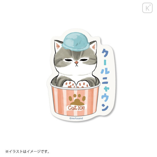 Japan Mofusand Vinyl Sticker - Cat / Ice Cream Nyan Cool - 1