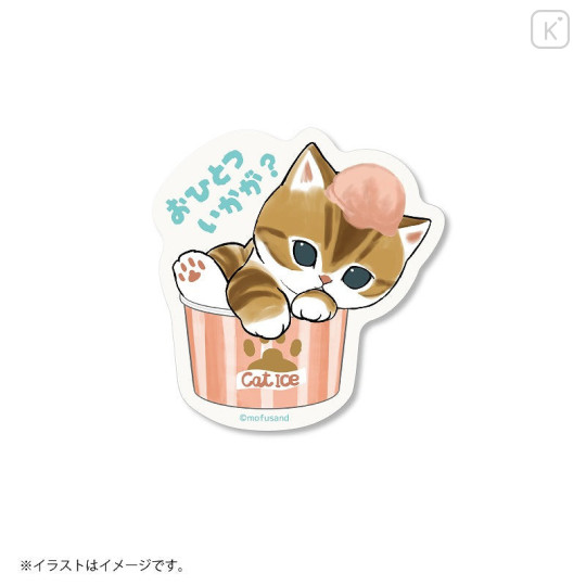 Japan Mofusand Vinyl Sticker - Cat / Ice Cream Nyan Wanna Try? - 1