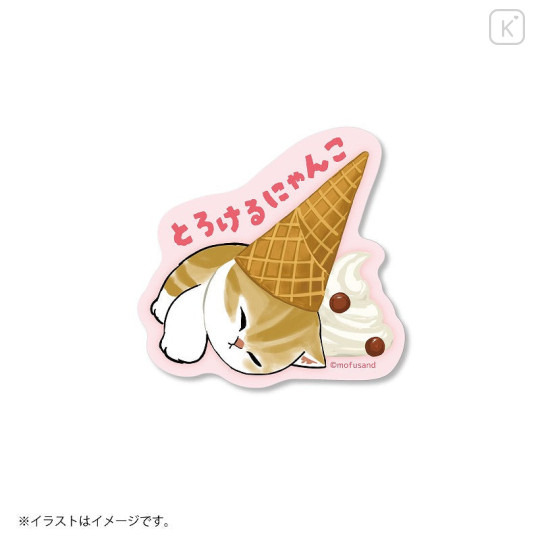 Japan Mofusand Vinyl Sticker - Cat / Ice Cream Nyan Melting - 1