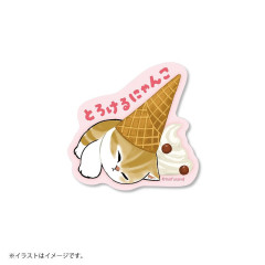 Japan Mofusand Vinyl Sticker - Cat / Ice Cream Nyan Melting