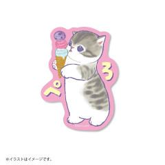 Japan Mofusand Vinyl Sticker - Cat / Ice Cream Nyan Lick