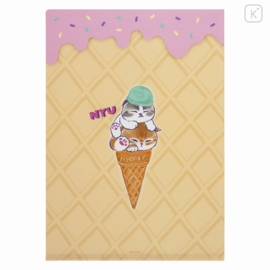 Japan Mofusand A4 Clear File - Cat / Ice Cream Nyan Delicious - 4