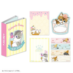 Japan Mofusand Flip Memo Sticky Notes - Cat / Ice Cream Nyan Delicious