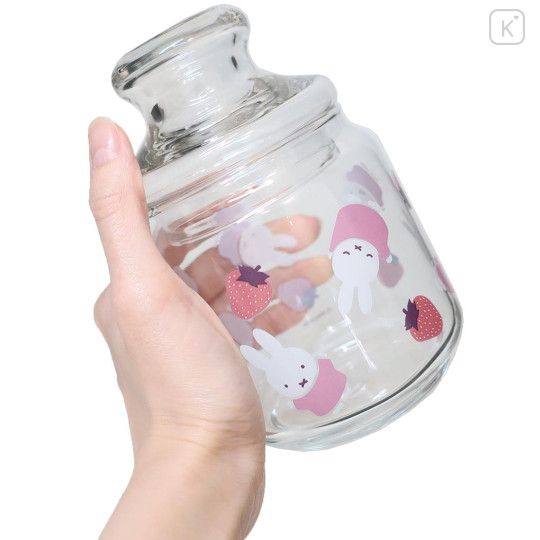 Japan Miffy Jar Glass Storage Container - Miffy / Strawberry Pink - 2