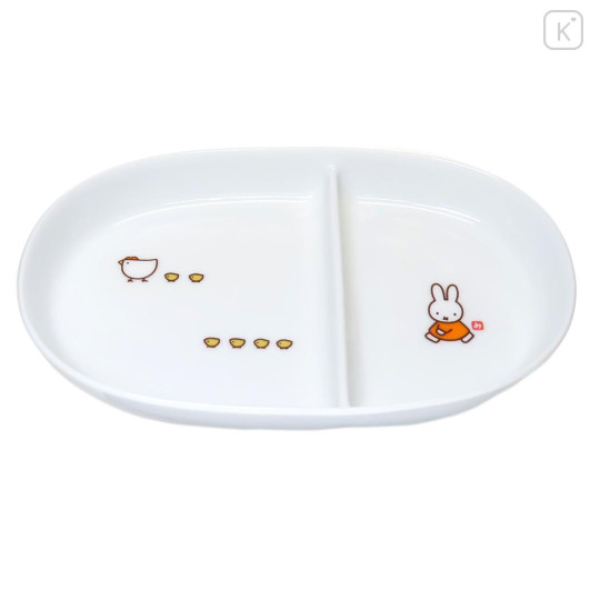 Japan Miffy Porcelain Divided Plate - White / Chicken - 1