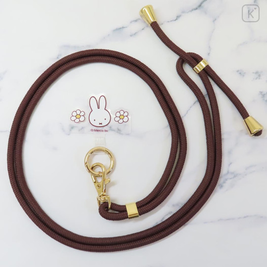 Japan Miffy Multi Ring Plus with Shoulder Strap - Miffy / Flower Dark Brown Red - 2